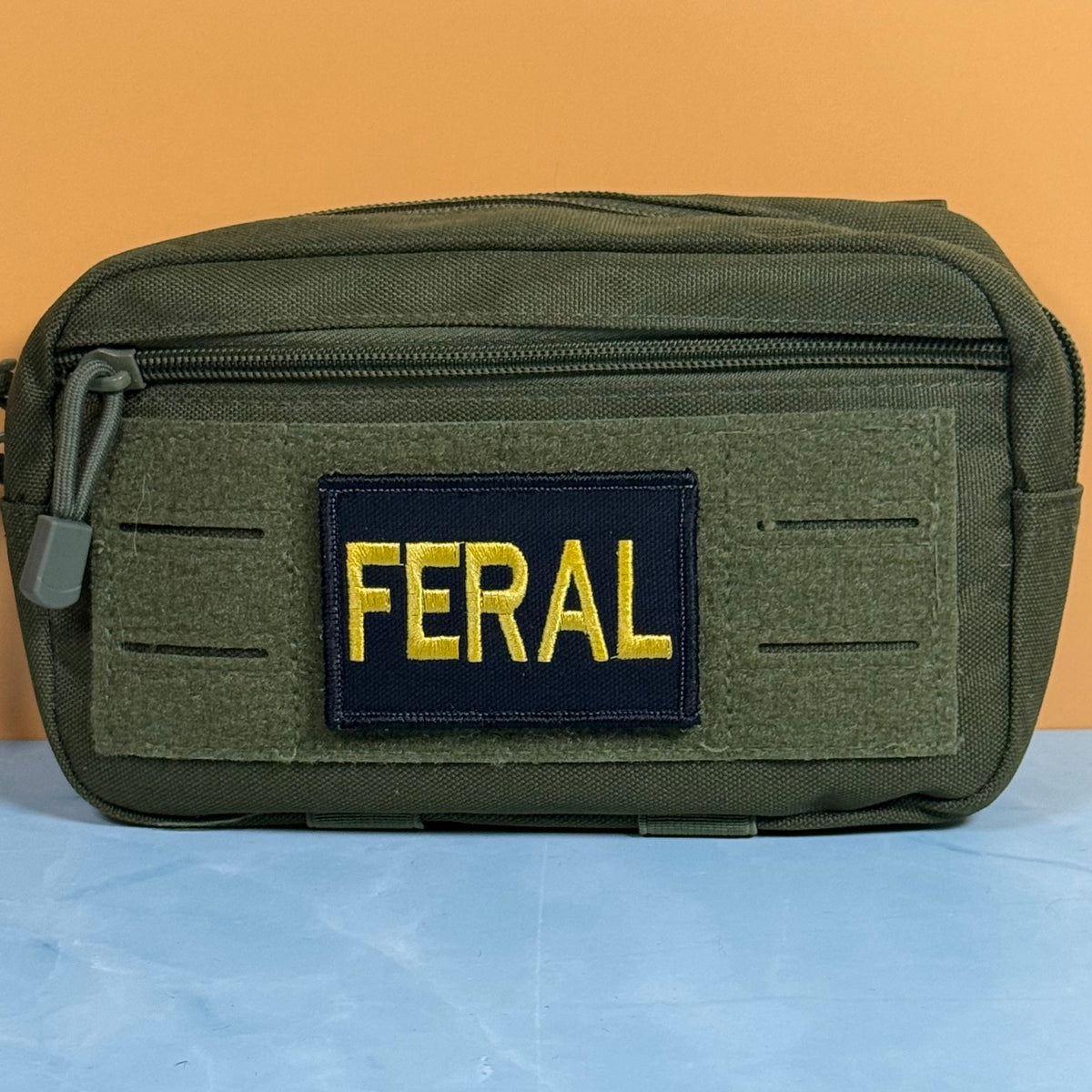 Feral & Wild Funny Morale Patch, 2x3" | Made in USA | VELCRO® Brand Hook Backing