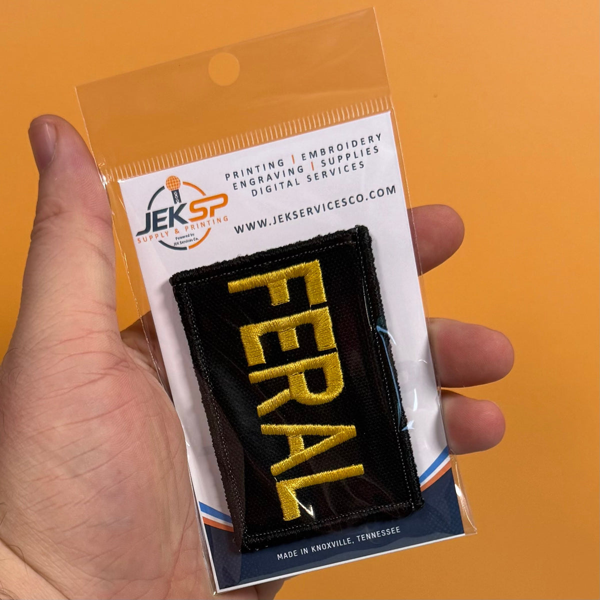 Feral & Wild Funny Morale Patch, 2x3" | Made in USA | VELCRO® Brand Hook Backing