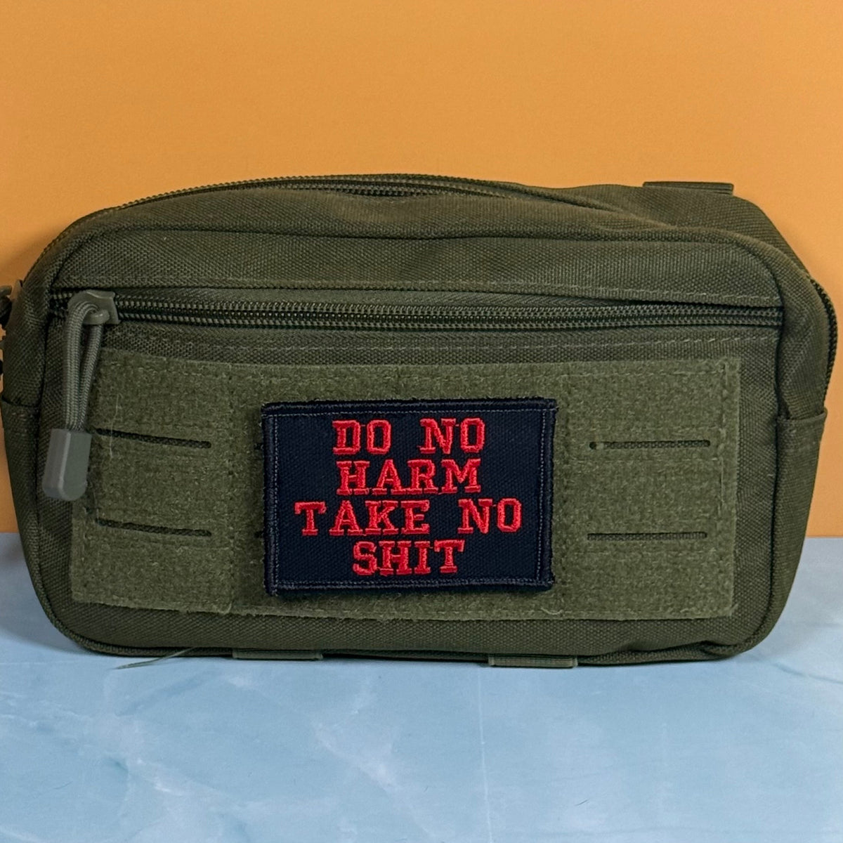 Do No Harm Take No Shit Funny Morale Patch, 2x3" | Made in USA | VELCRO® Brand Hook Backing