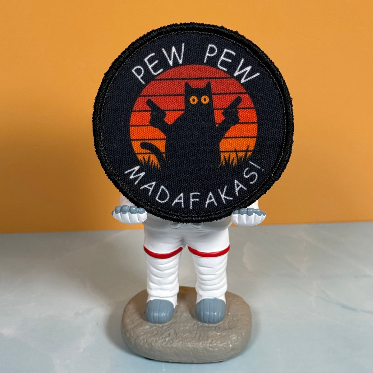 Pew Pew Madafakas Funny Cat Morale Patch, 3" Round | Made in USA | VELCRO® Brand Hook Backing