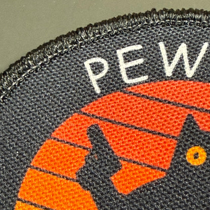 Pew Pew Madafakas Funny Cat Morale Patch, 3" Round | Made in USA | VELCRO® Brand Hook Backing
