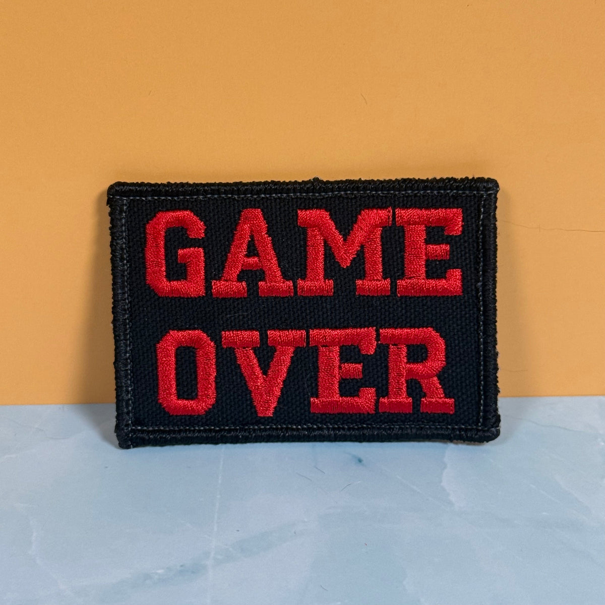 Game Over Funny Gamer Morale Patch, 2x3" | Made in USA | VELCRO® Brand Hook Backing