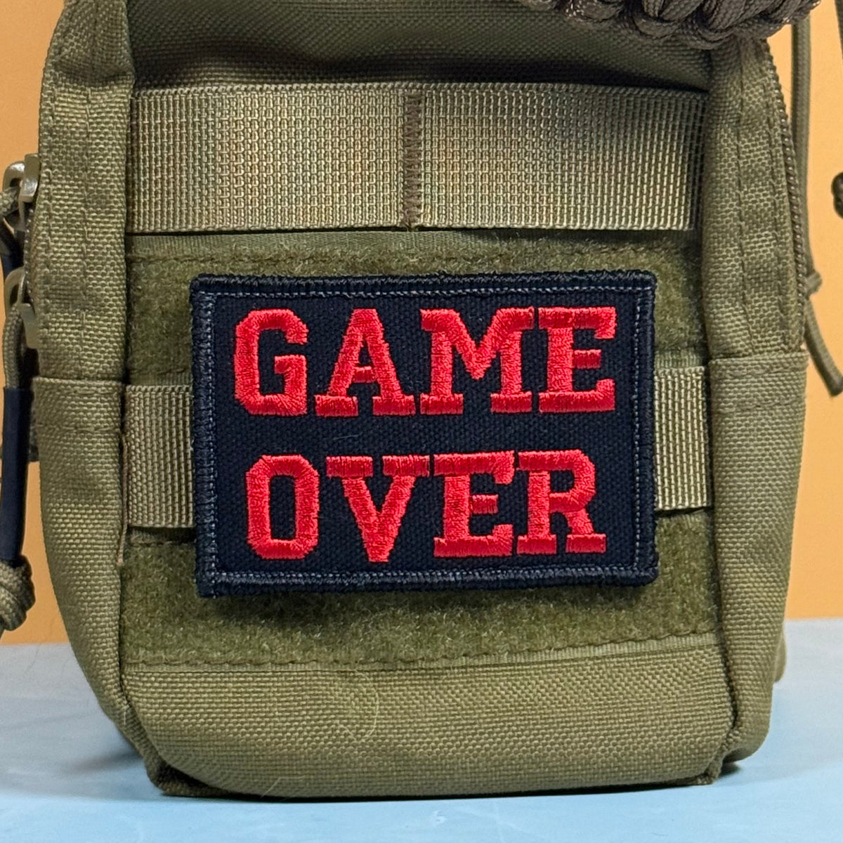 Game Over Funny Gamer Morale Patch, 2x3" | Made in USA | VELCRO® Brand Hook Backing
