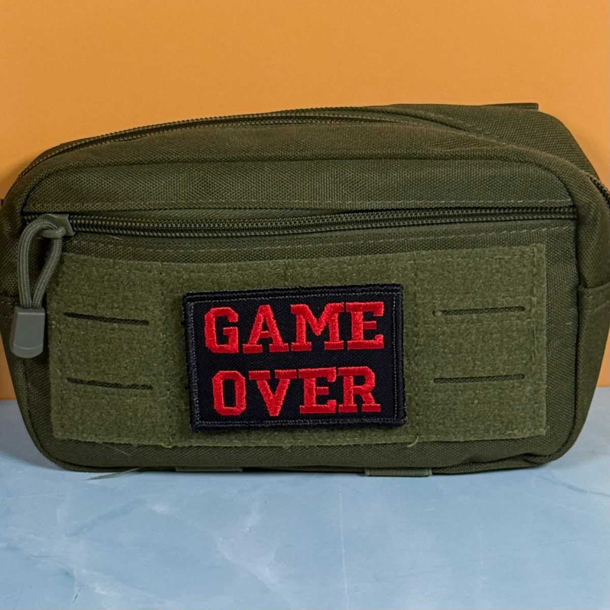 Game Over Funny Gamer Morale Patch, 2x3" | Made in USA | VELCRO® Brand Hook Backing