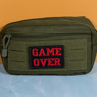 Game Over Funny Gamer Morale Patch, 2x3" | Made in USA | VELCRO® Brand Hook Backing