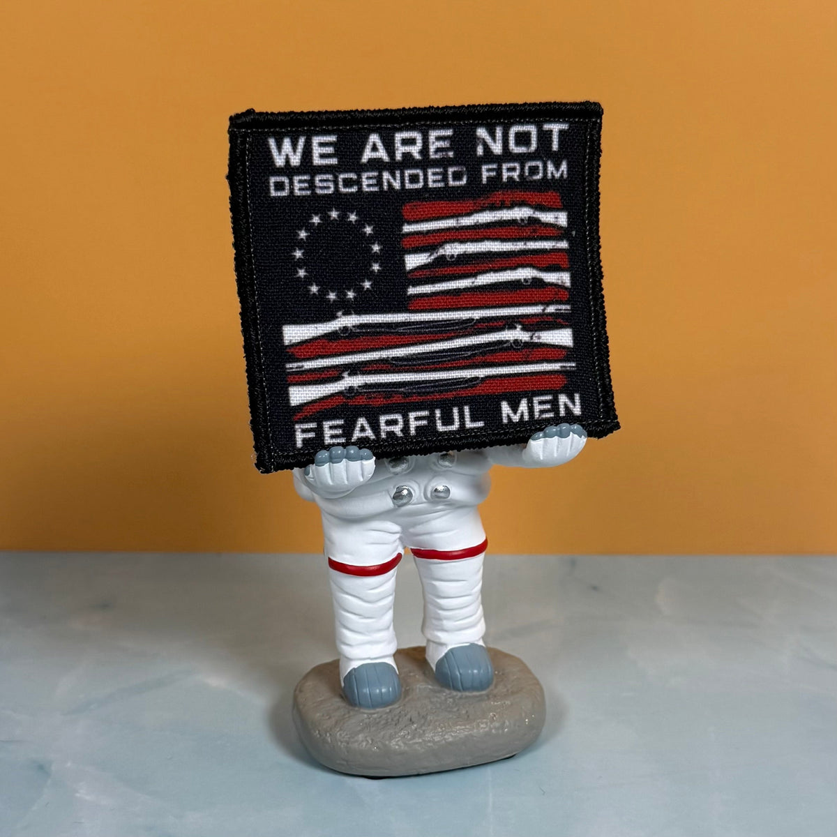 We Are Not Descended From Fearful Men, 2A Patriotic Militia Morale Patch, 3x3" | Made in USA | VELCRO® Brand Hook Backing