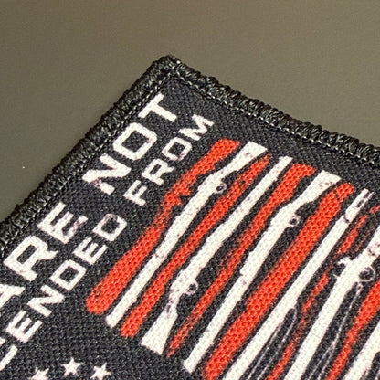 We Are Not Descended From Fearful Men, 2A Patriotic Militia Morale Patch, 3x3" | Made in USA | VELCRO® Brand Hook Backing