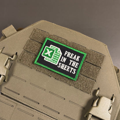 Freak In The Sheets Funny CPA Morale Patch, 2x3" | Made in USA | VELCRO® Brand Hook Backing