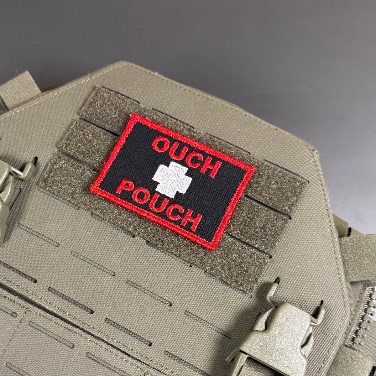 Ouch Pouch Funny IFAK Med-Kit Morale Patch, 2x3" | Made in USA | VELCRO® Brand Hook Backing