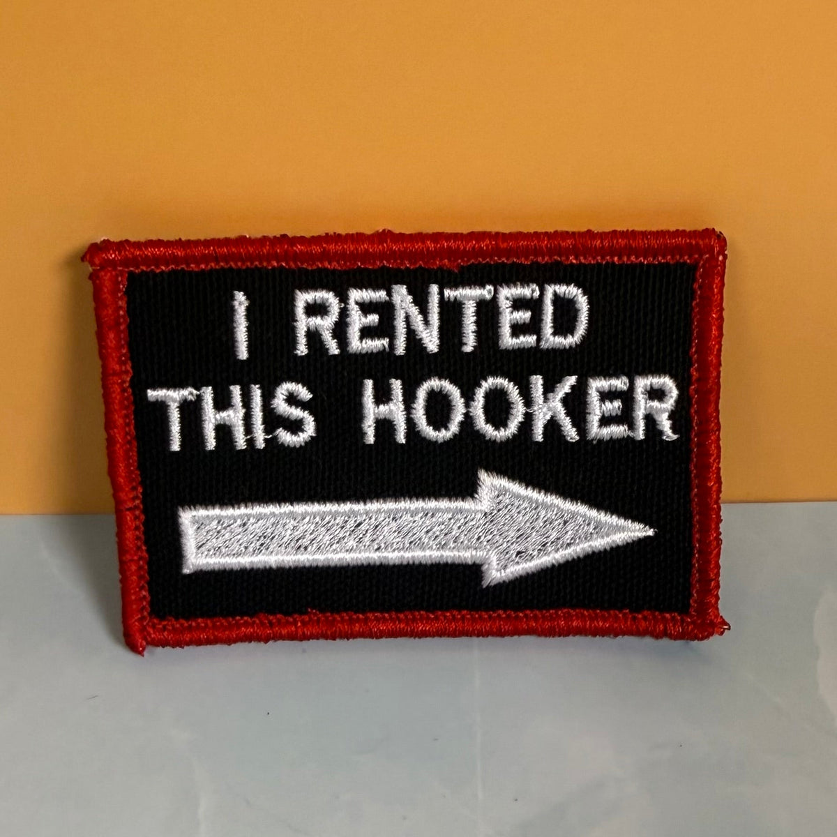 I Rented This Hooker Funny Morale Patch, 2x3" | Made in USA | VELCRO® Brand Hook Backing