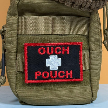 Ouch Pouch Funny IFAK Med-Kit Morale Patch, 2x3" | Made in USA | VELCRO® Brand Hook Backing