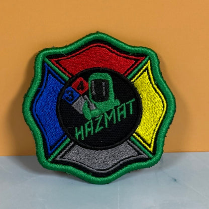 Fire Department Hazardous Materials Team HAZMAT Morale Patch, 3" | Made in USA | VELCRO® Brand Hook Backing