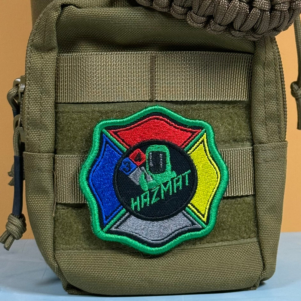 Fire Department Hazardous Materials Team HAZMAT Morale Patch, 3" | Made in USA | VELCRO® Brand Hook Backing