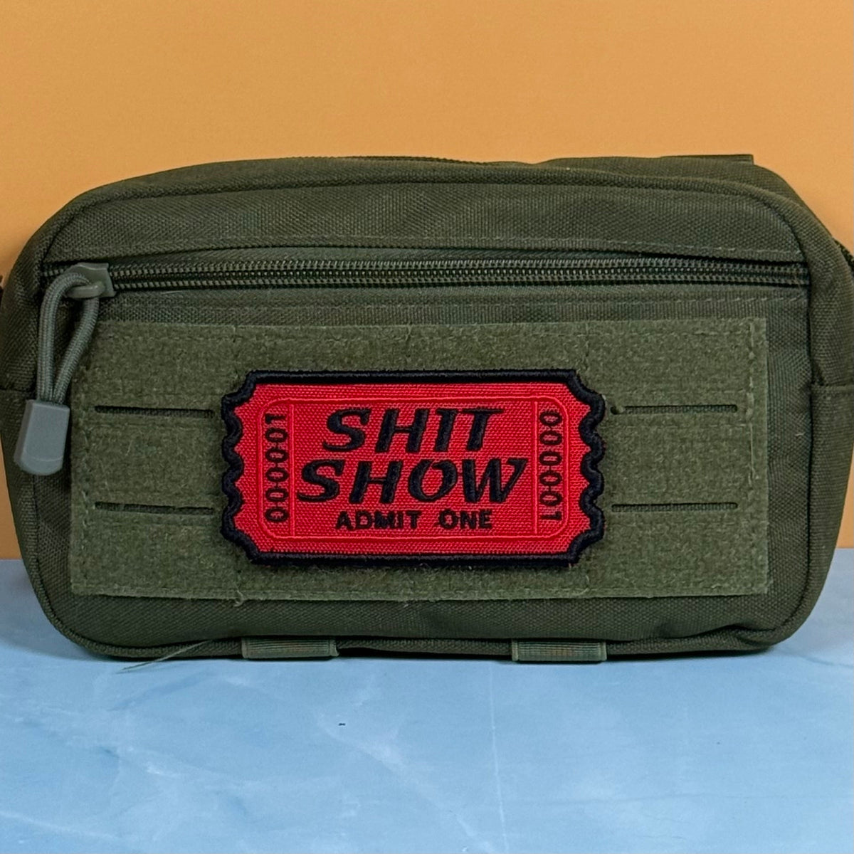 Welcome To The Shit Show Ticket Funny Morale Patch, 2.3x4" | Made in USA | VELCRO® Brand Hook Backing