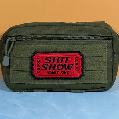 Welcome To The Shit Show Ticket Funny Morale Patch, 2.3x4" | Made in USA | VELCRO® Brand Hook Backing