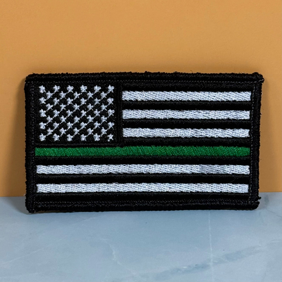 Thin Green Line Tactical American Flag Patch, 2x3.5" | Made in USA | VELCRO® Brand Hook Backing