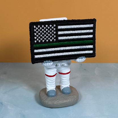 Thin Green Line Tactical American Flag Patch, 2x3.5" | Made in USA | VELCRO® Brand Hook Backing