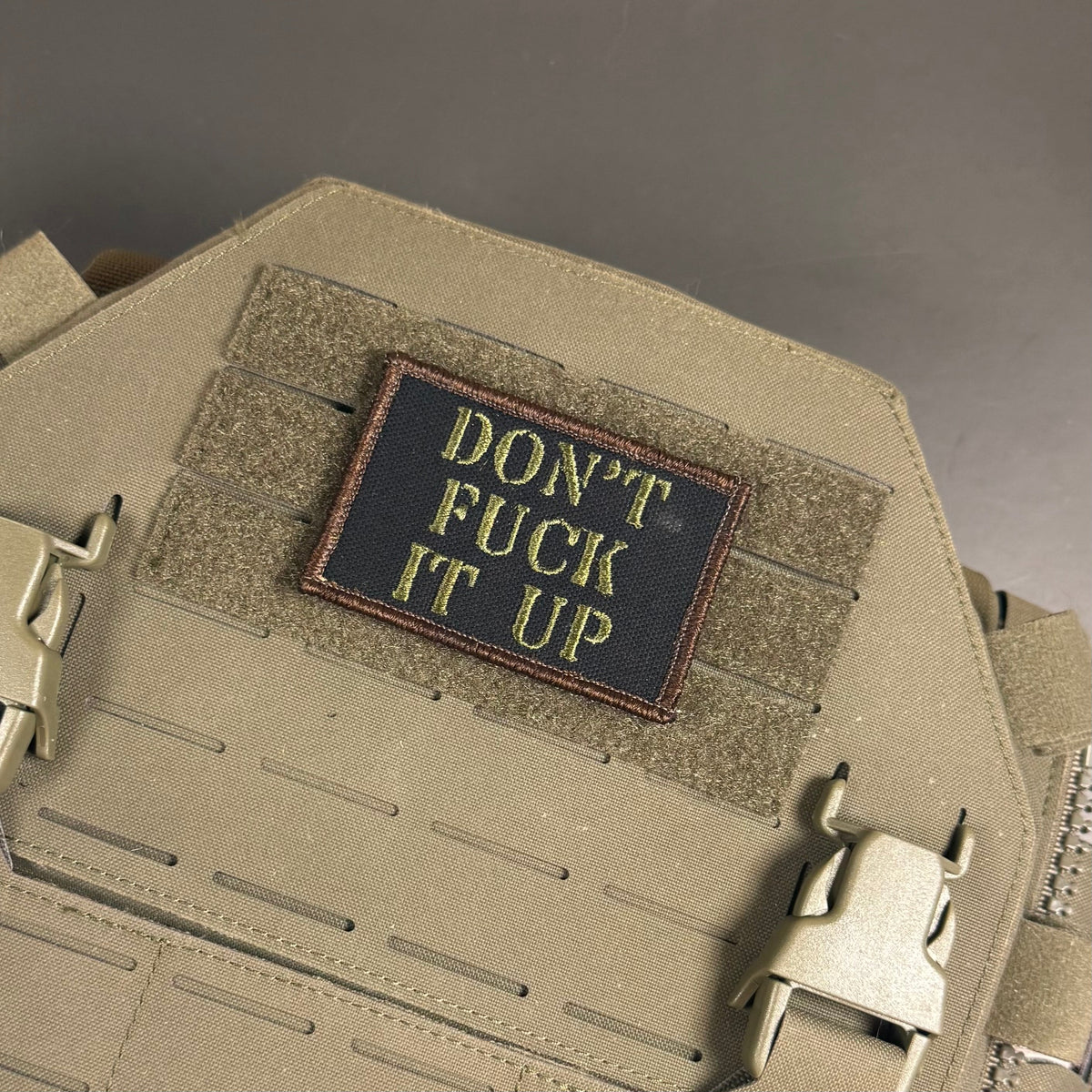 Don't Fuck It Up Funny Tactical Embroidered Morale Patch, 2x3" | VELCRO® Brand Hook Backing