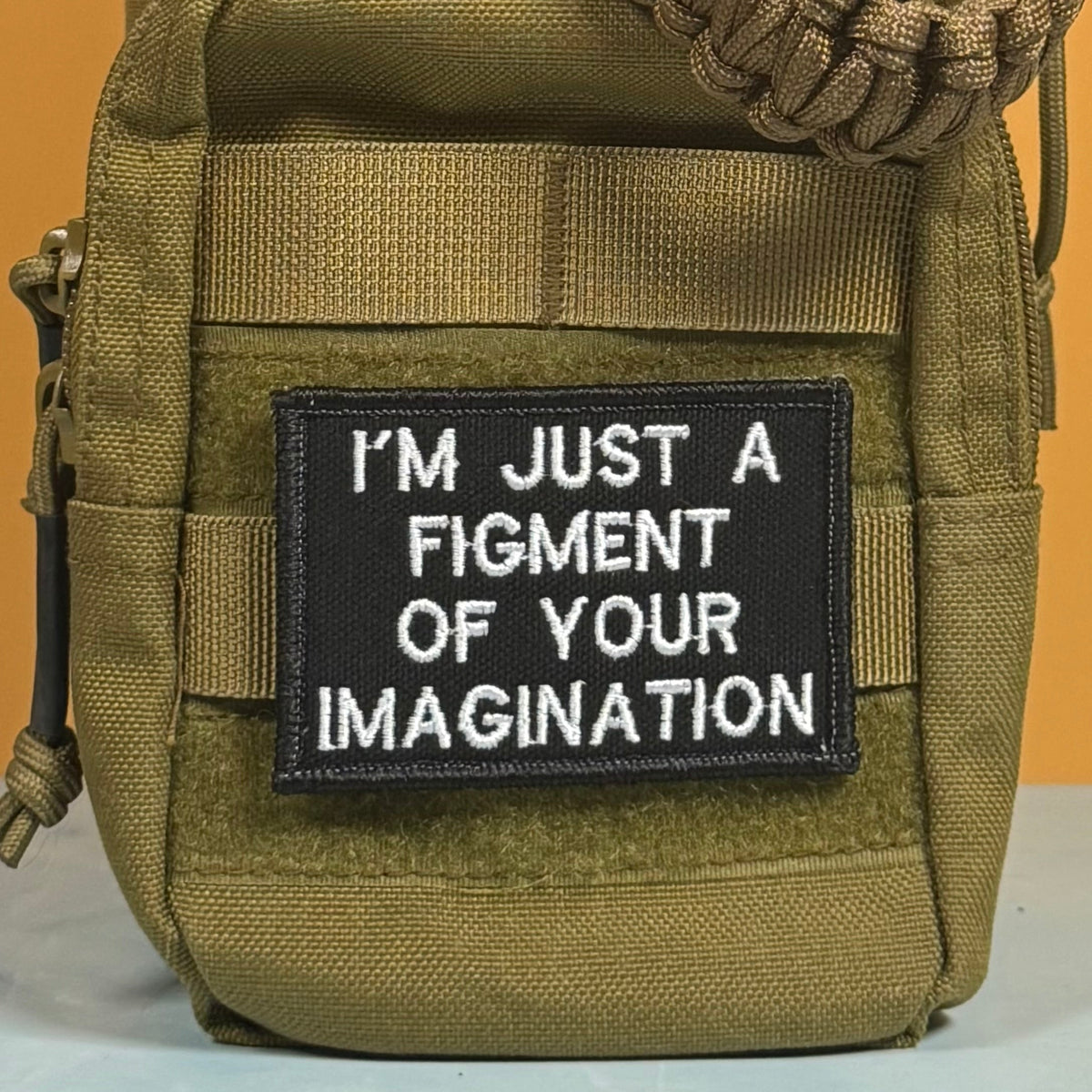 I'm Just A Figment Of Your Imagination Funny Embroidered Morale Patch, 2x3" | VELCRO® Brand Hook Backing