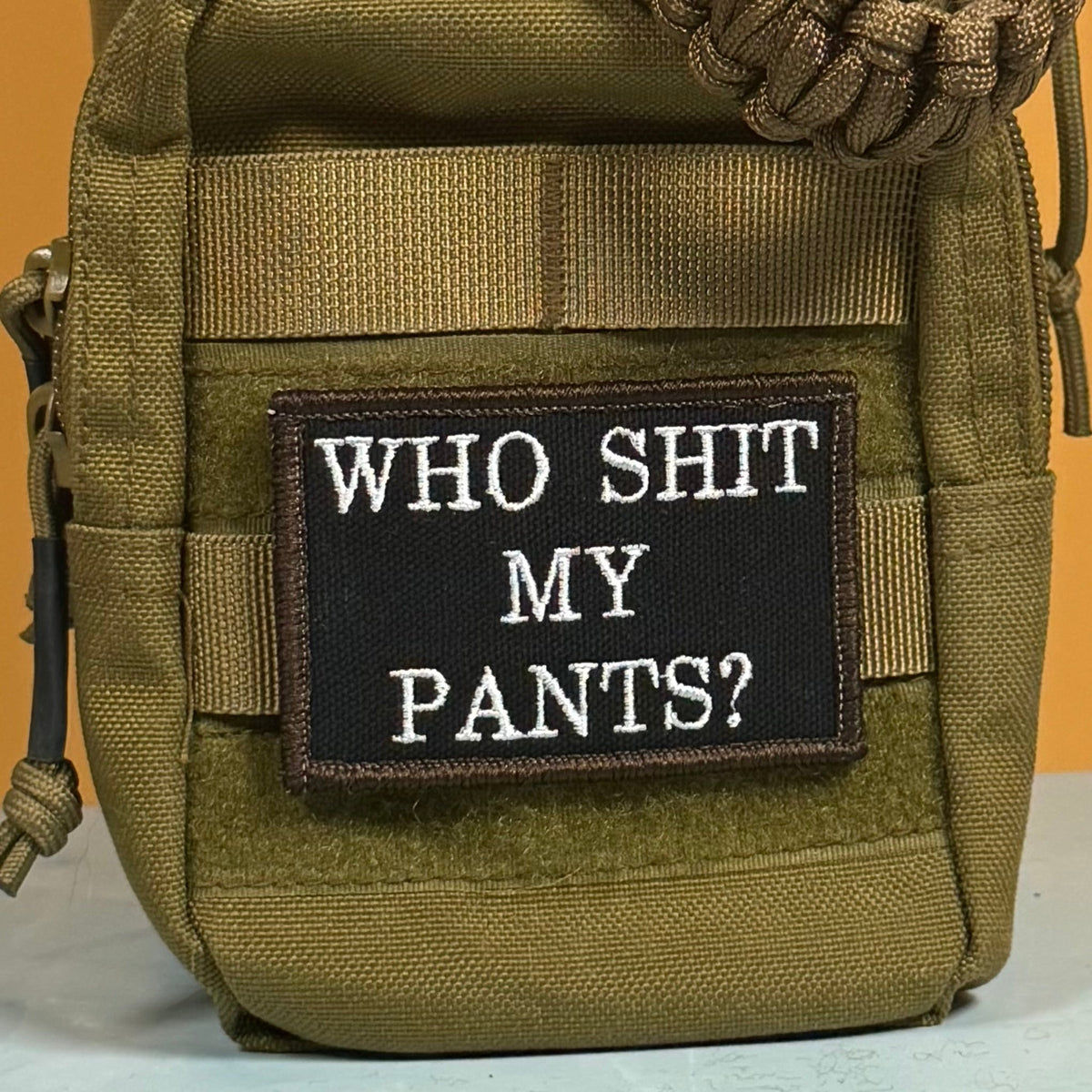 Who Shit My Pants? Funny Morale Patch, 2x3" | Made in USA | VELCRO® Brand Hook Backing