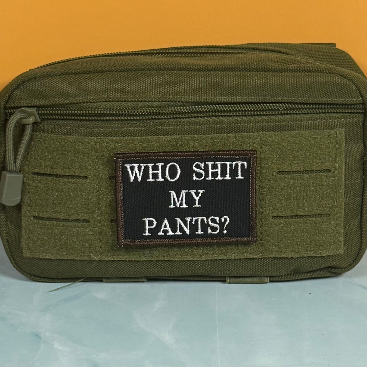 Who Shit My Pants? Funny Morale Patch, 2x3" | Made in USA | VELCRO® Brand Hook Backing