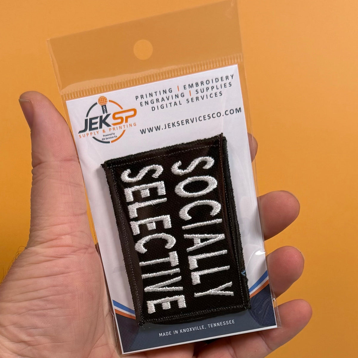 Socially Selective Funny Morale Patch, 2x3" | Made in USA | VELCRO® Brand Hook Backing