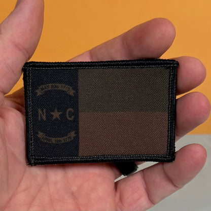 North Carolina State Flag Patch, 2x3" (Full Color & Tactical) | Made in USA | VELCRO® Brand Hook Backing