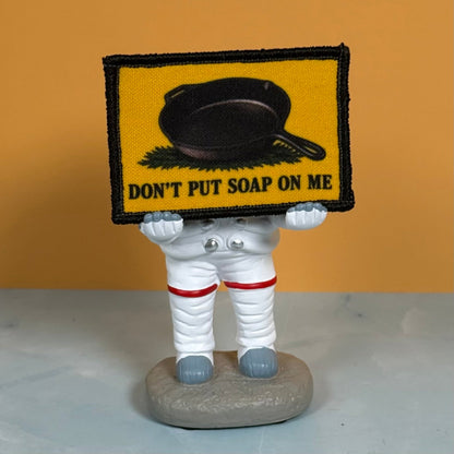 Iron Skillet Gadsden, Don't Put Soap On Me Funny Morale Patch, 2x3" | Made in USA | VELCRO® Brand Hook Backing