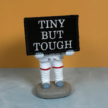 Tiny But Tough Funny Morale Patch, 2x3" | Made in USA | VELCRO® Brand Hook Backing