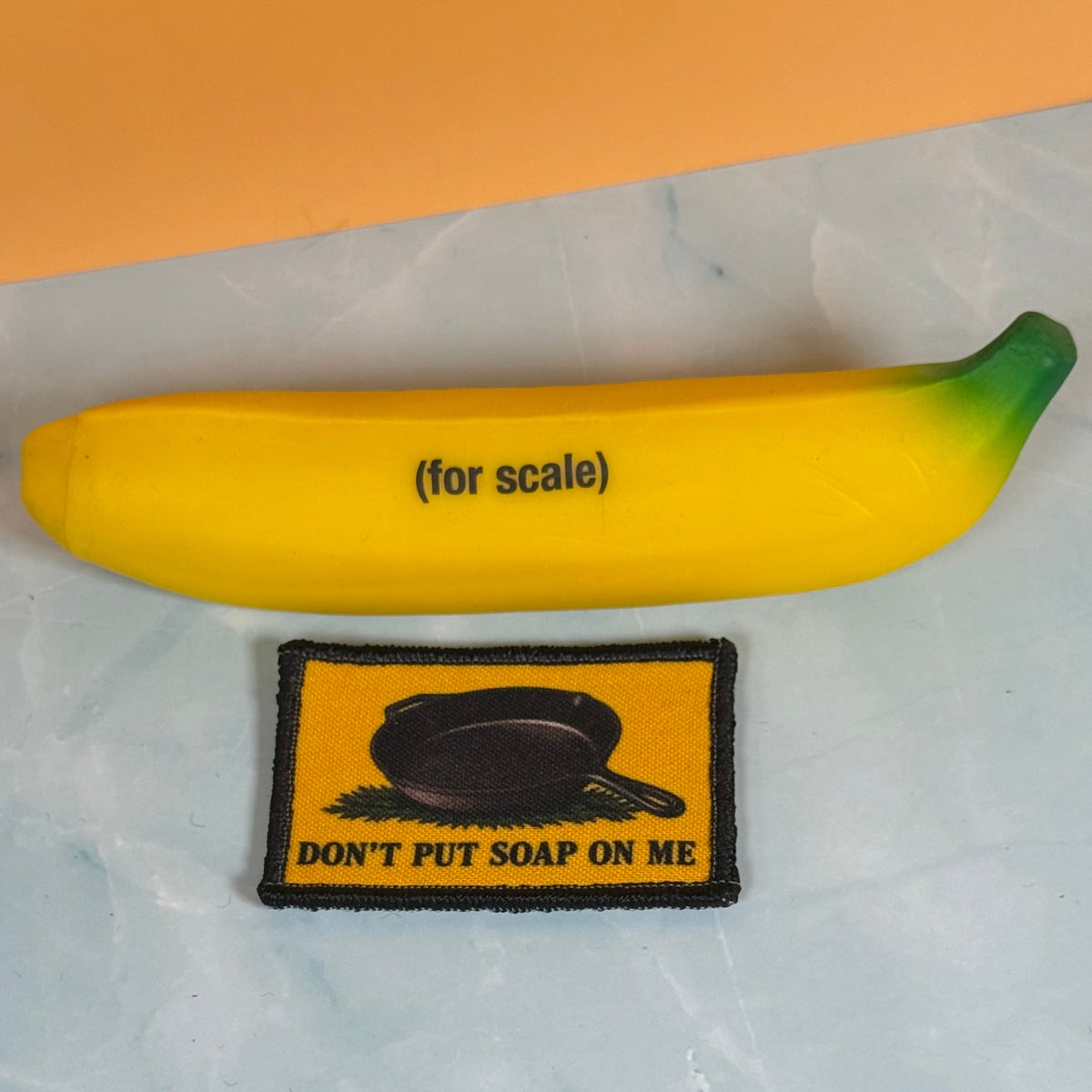 Iron Skillet Gadsden, Don't Put Soap On Me Funny Morale Patch, 2x3" | Made in USA | VELCRO® Brand Hook Backing