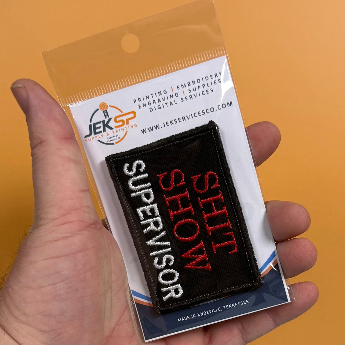 Shit Show Supervisor Funny Morale Patch, 2x3" | Made in USA | VELCRO® Brand Hook Backing