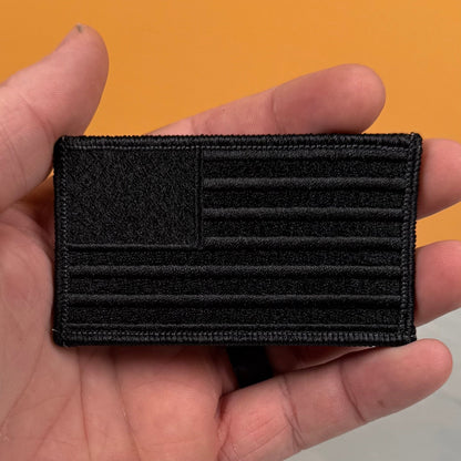 Blackout No Quarters Given American Flag Patch, 2x3.5" | Made in USA | VELCRO® Brand Hook Backing