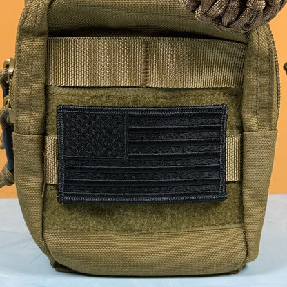 Blackout No Quarters Given American Flag Patch, 2x3.5" | Made in USA | VELCRO® Brand Hook Backing