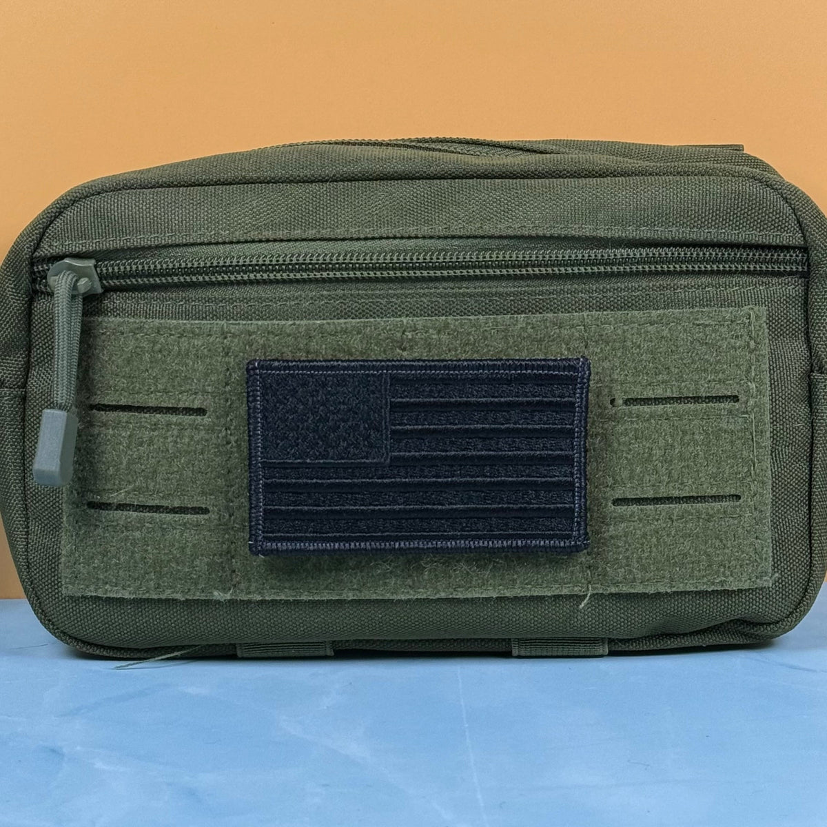 Blackout No Quarters Given American Flag Patch, 2x3.5" | Made in USA | VELCRO® Brand Hook Backing
