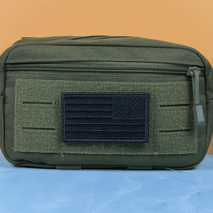Blackout No Quarters Given American Flag Patch, 2x3.5" | Made in USA | VELCRO® Brand Hook Backing