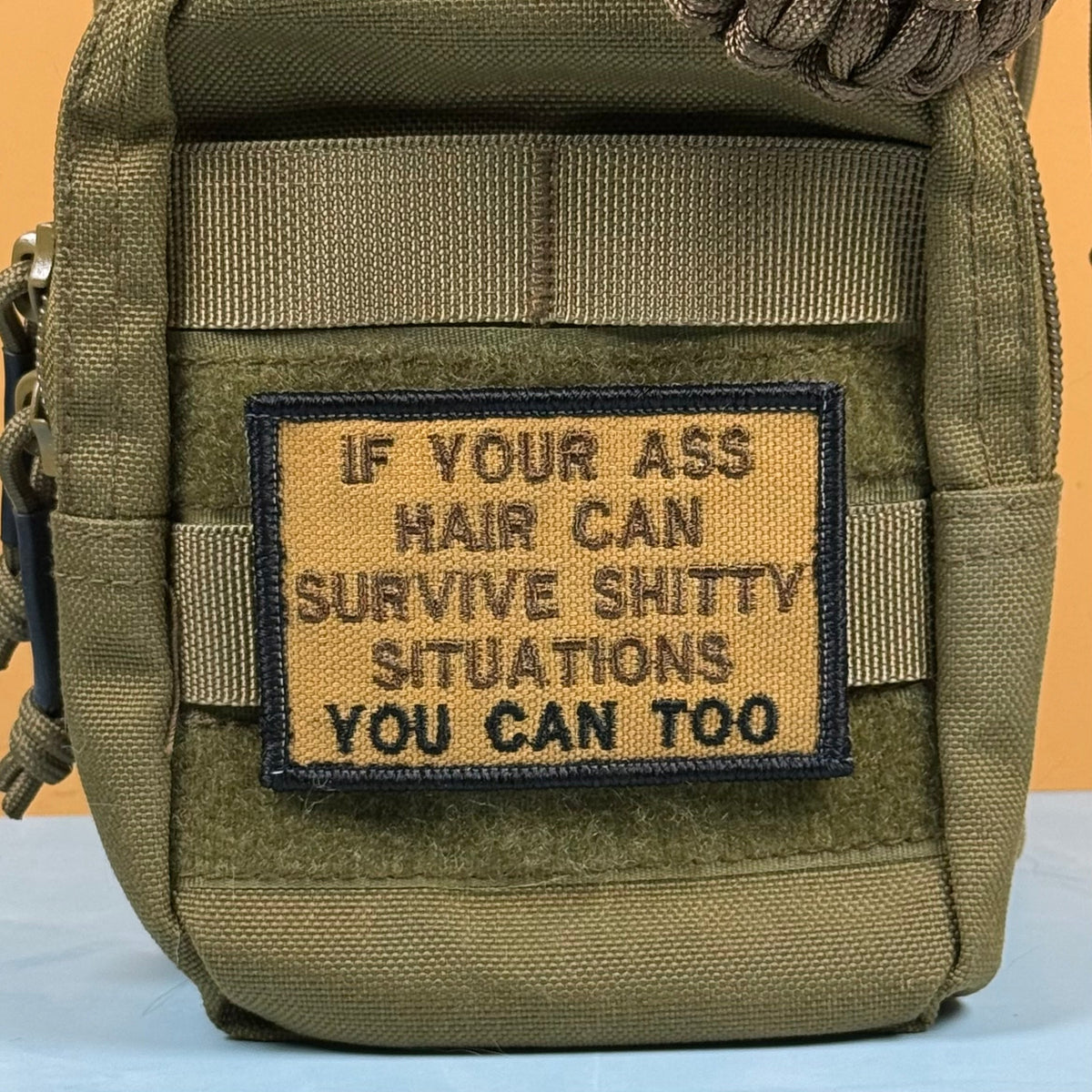If Your Ass Hair Can Survive Funny Tactical Morale Patch, 2x3" | Made in USA | VELCRO® Brand Hook Backing