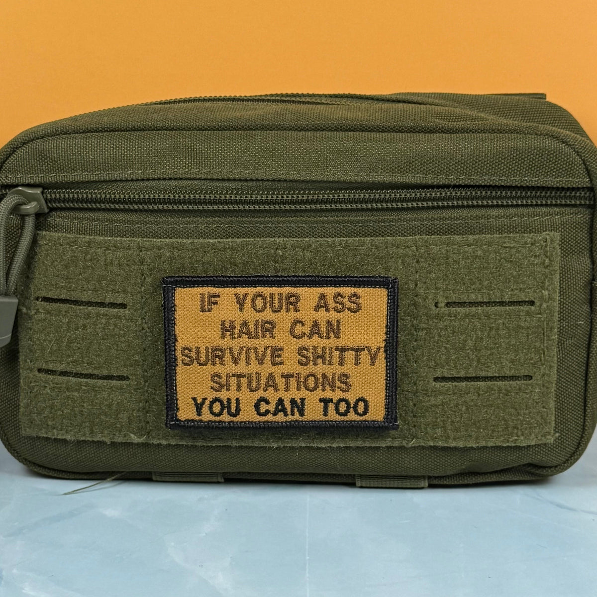 If Your Ass Hair Can Survive Funny Tactical Morale Patch, 2x3" | Made in USA | VELCRO® Brand Hook Backing