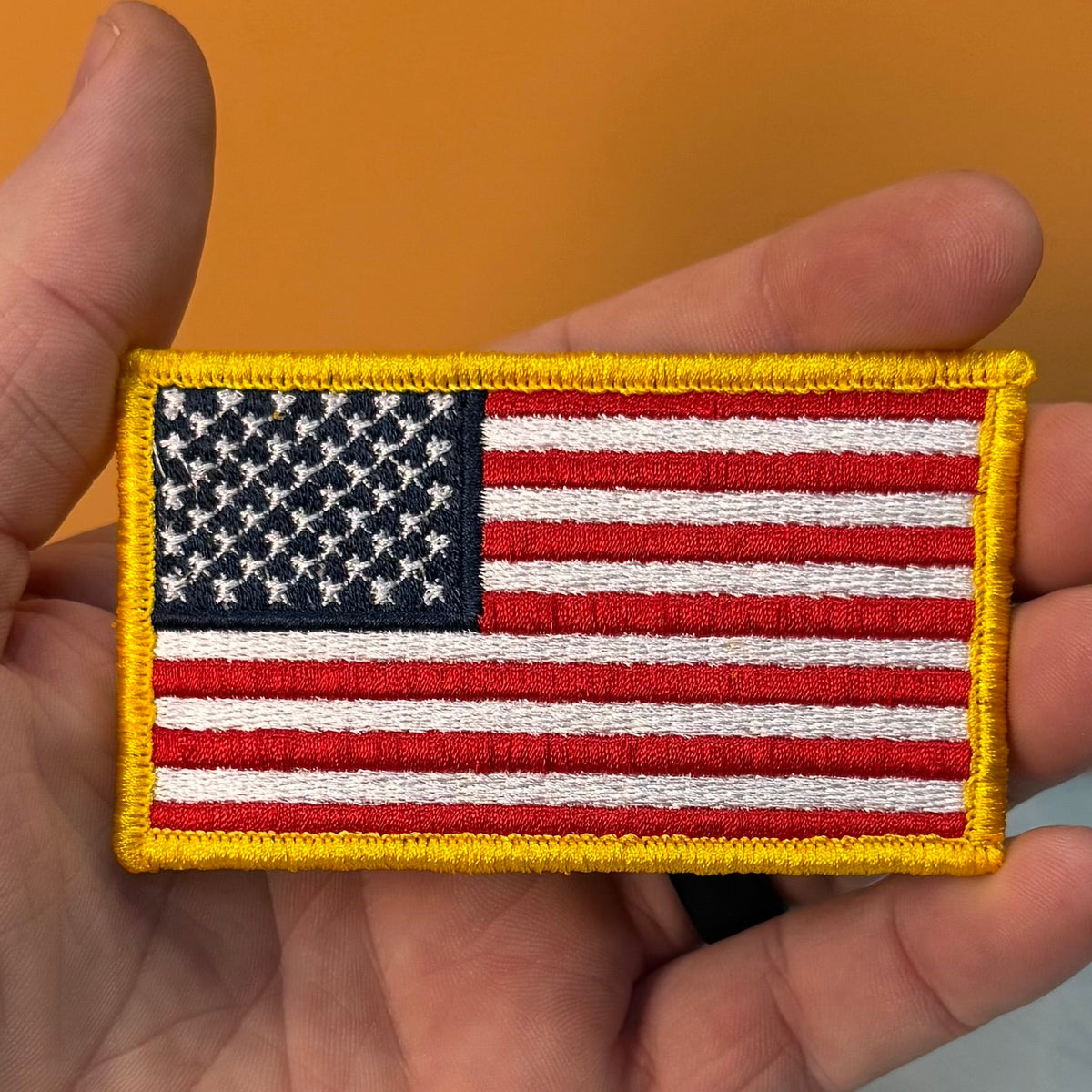 American Flag Patch, 2x3.5" Full Color Embroidered Patch | Made in USA | VELCRO® Brand Hook Backing
