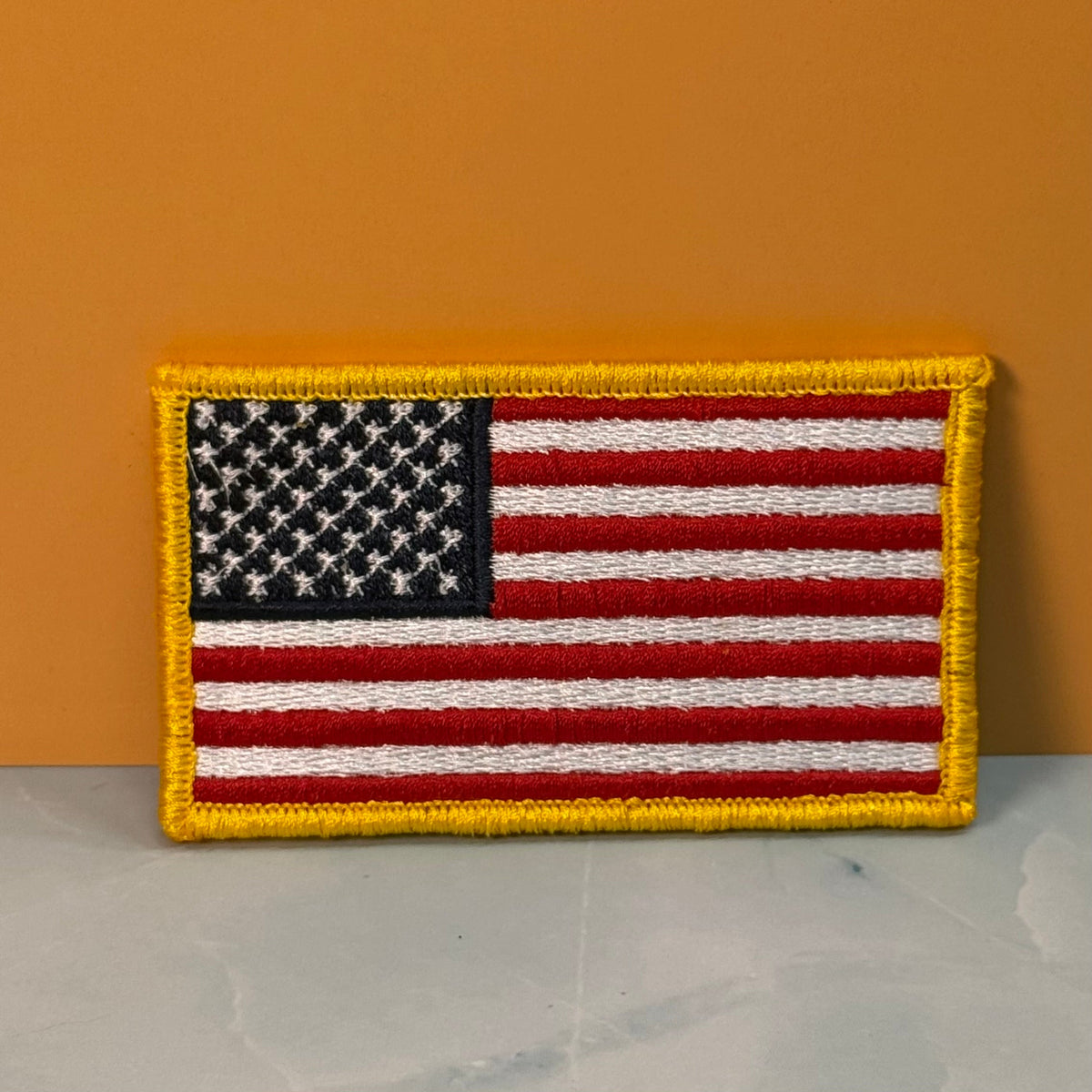 American Flag Patch, 2x3.5" Full Color Embroidered Patch | Made in USA | VELCRO® Brand Hook Backing