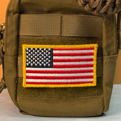 American Flag Patch, 2x3.5" Full Color Embroidered Patch | Made in USA | VELCRO® Brand Hook Backing