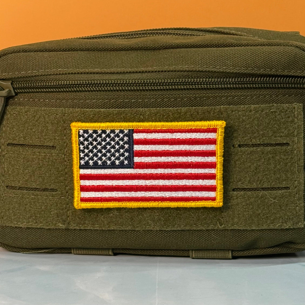 American Flag Patch, 2x3.5" Full Color Embroidered Patch | Made in USA | VELCRO® Brand Hook Backing