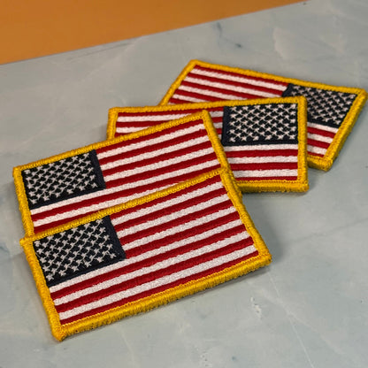 American Flag Patch, 2x3.5" Full Color Embroidered Patch | Made in USA | VELCRO® Brand Hook Backing