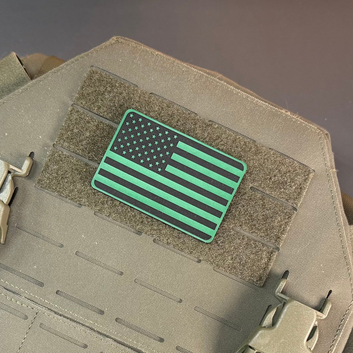 Tactical Synthetic Engraved American Flag Patch, 2x3" | Made in USA | VELCRO® Brand Hook Backing
