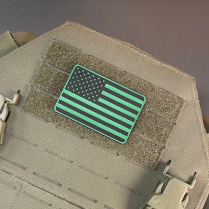 Tactical Synthetic Engraved American Flag Patch, 2x3" | Made in USA | VELCRO® Brand Hook Backing