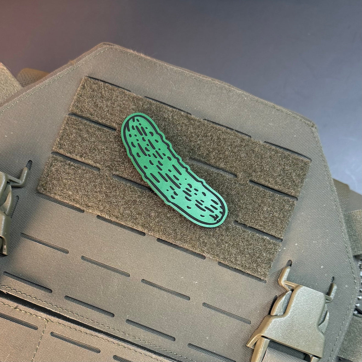 Dill Pickle Funny Morale Patch, 1.8x3" Synthetic Engraved | Made in USA | VELCRO® Brand Hook Backing