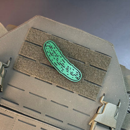 Dill Pickle Funny Morale Patch, 1.8x3" Synthetic Engraved | Made in USA | VELCRO® Brand Hook Backing
