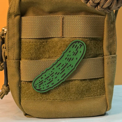 Dill Pickle Funny Morale Patch, 1.8x3" Synthetic Engraved | Made in USA | VELCRO® Brand Hook Backing