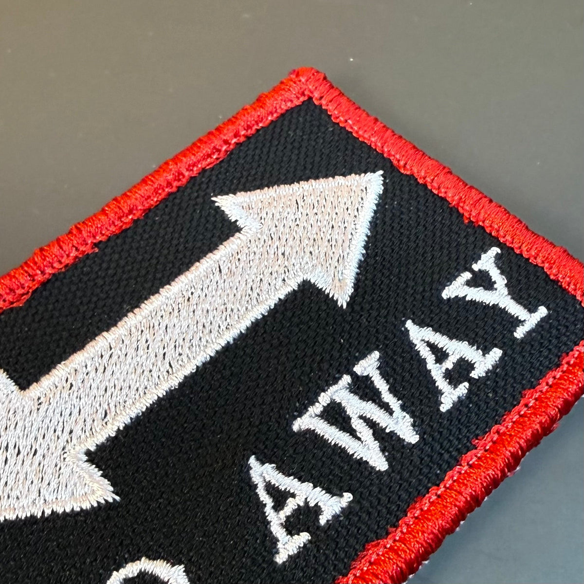 Go Away Funny Morale Patch, 2x3" | Made in USA | VELCRO® Brand Hook Backing