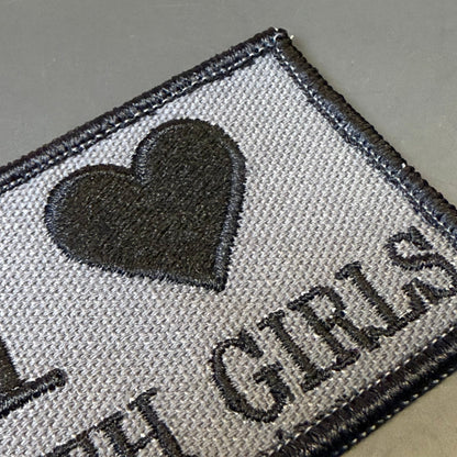 I Love Goth Girls Funny Embroidered Morale Patch, 2x3" | VELCRO® Brand Hook Backing
