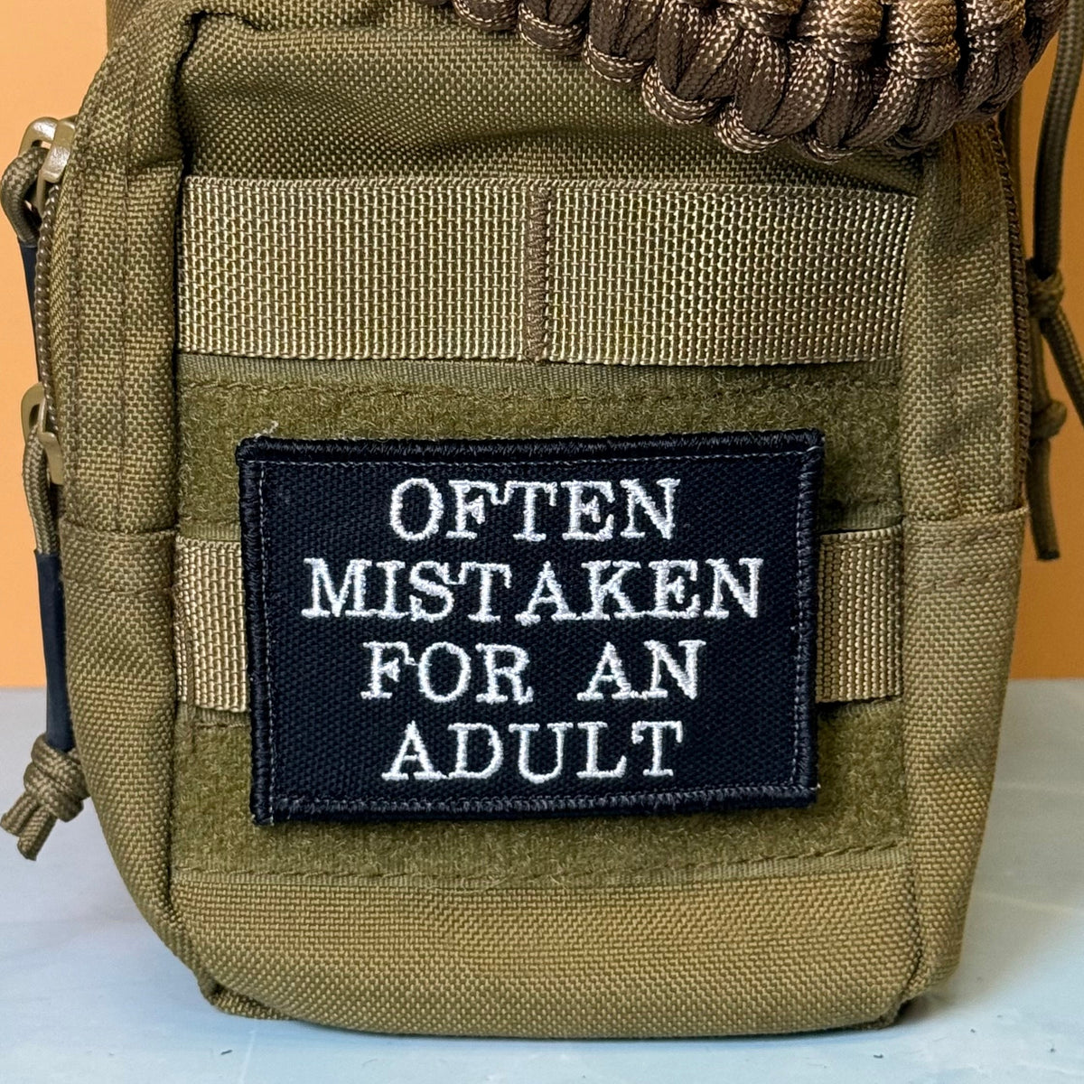 Often Mistaken For An Adult Funny Embroidered Morale Patch, 2x3" | VELCRO® Brand Hook Backing